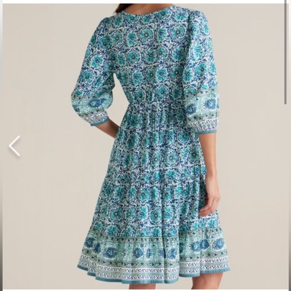 Soft Surroundings embroidered Blue Floral Dress - Picture 3 of 11